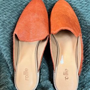 Beautiful Vivid Orange Mules - size 10 / EUR 41